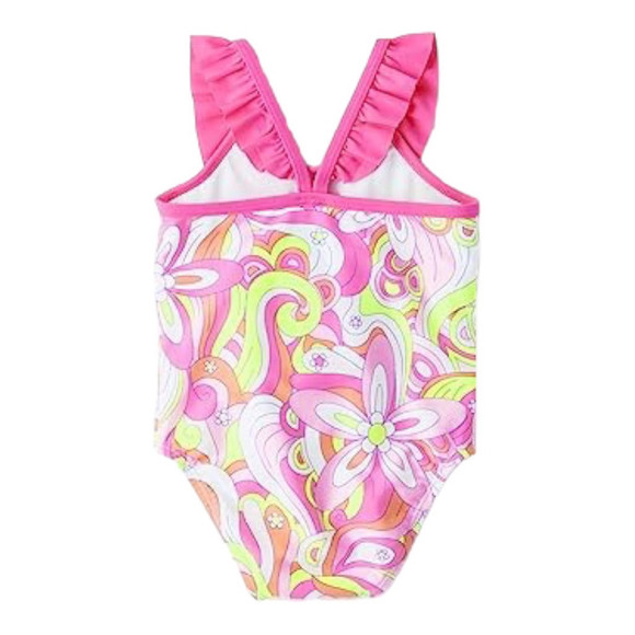 *Final Sale*| children’s place | NWT paisley Neon Pink One Piece Swimsuit 2T - Picture 2 of 7